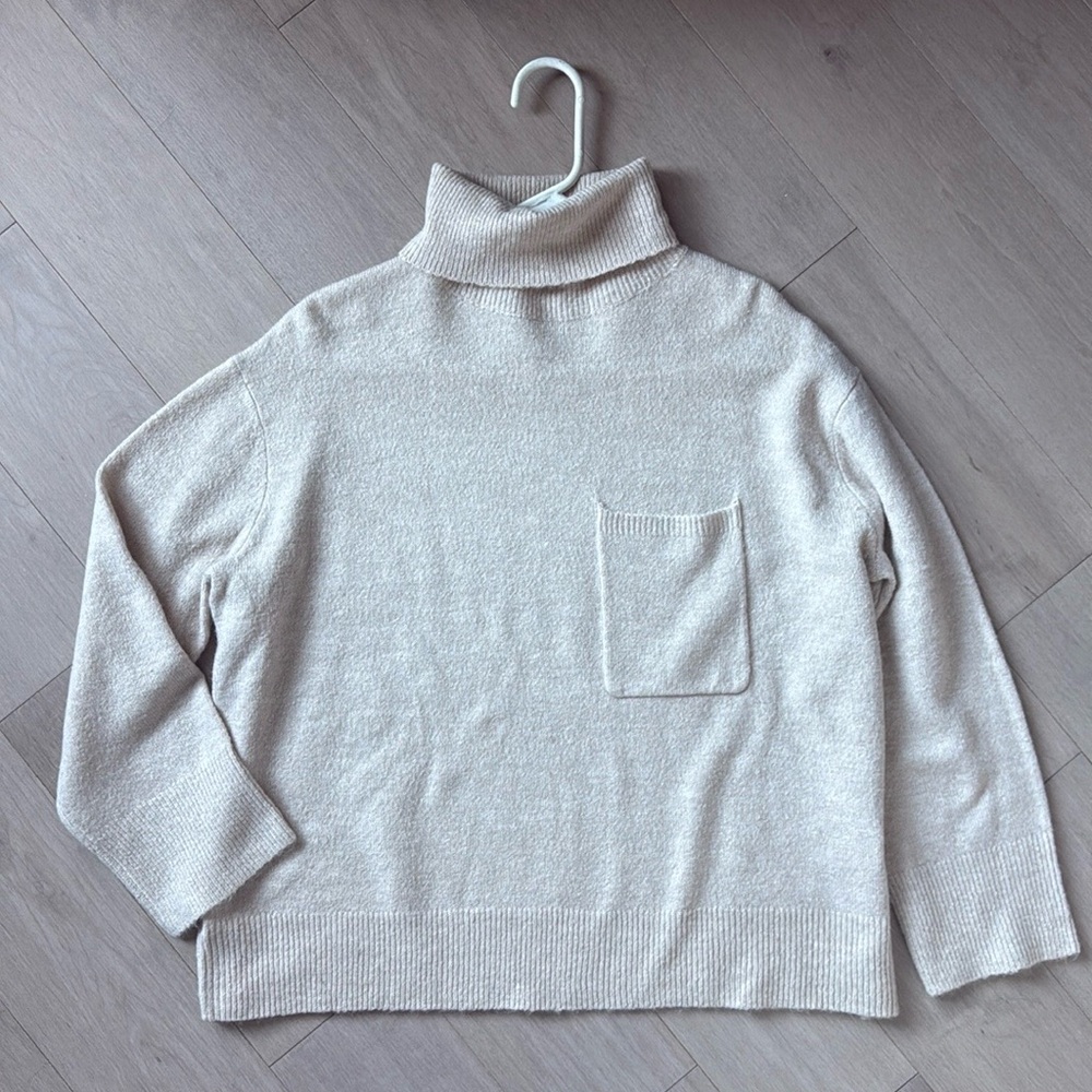 OAK + FORT Cream Turtleneck Sweater